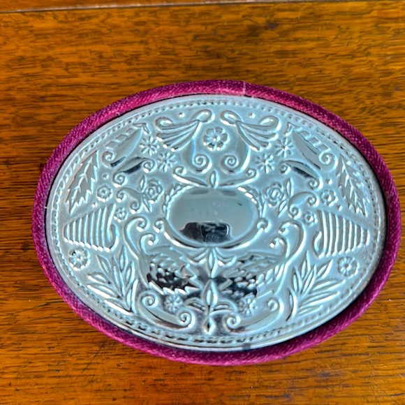 Godinger Jewelry Box Vintage Red Velvet Silver Plated Trinket Box 🎁 - Picture 4 of 4